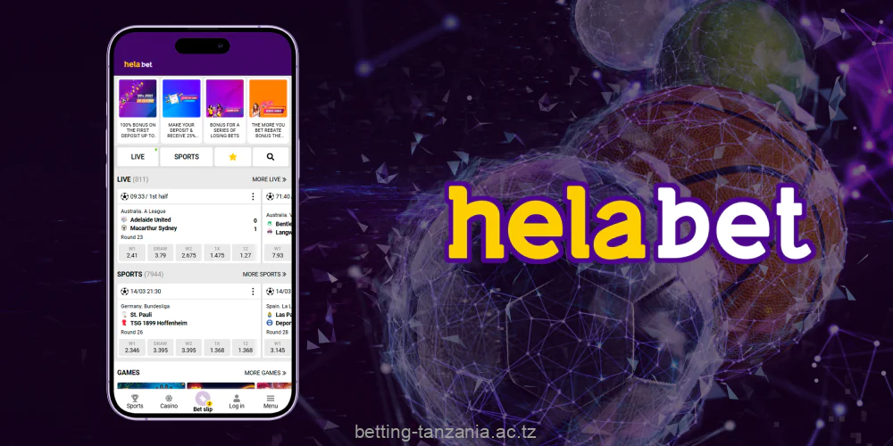 The Helabet app offers Tanzanian users convenient functionality for sports betting and casino games