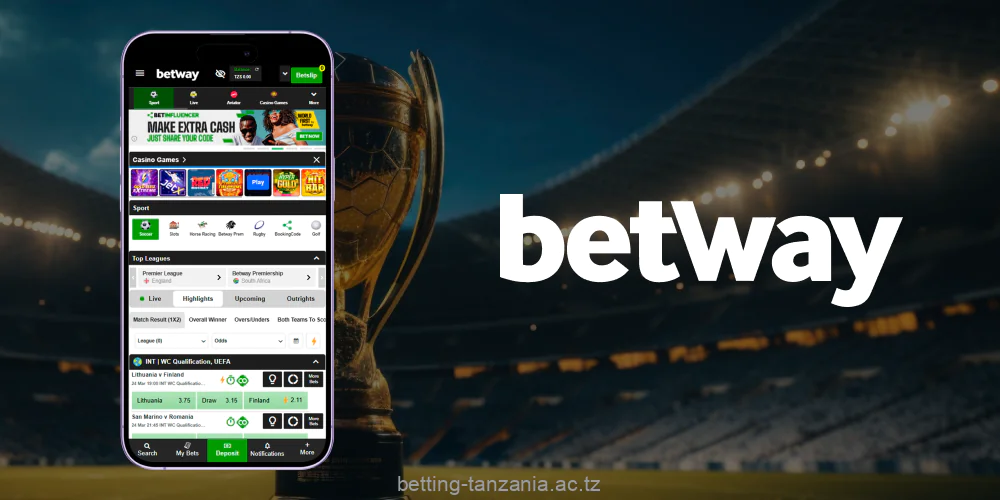 Players from Tanzania can have an enjoyable sports betting experience using the Betway app