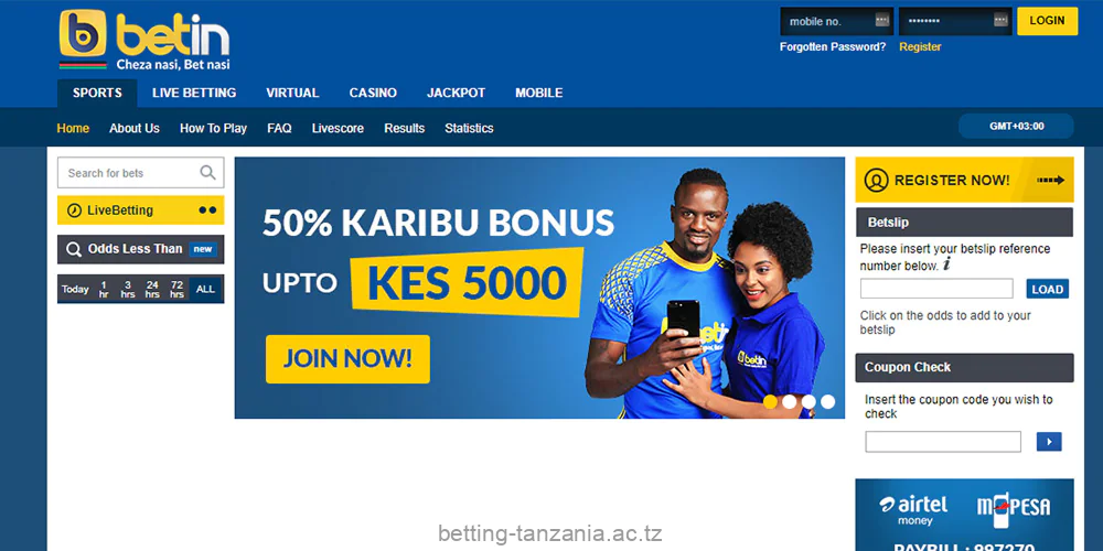 Betin Tanzania gives you access to a wide variety of sports from across the globe