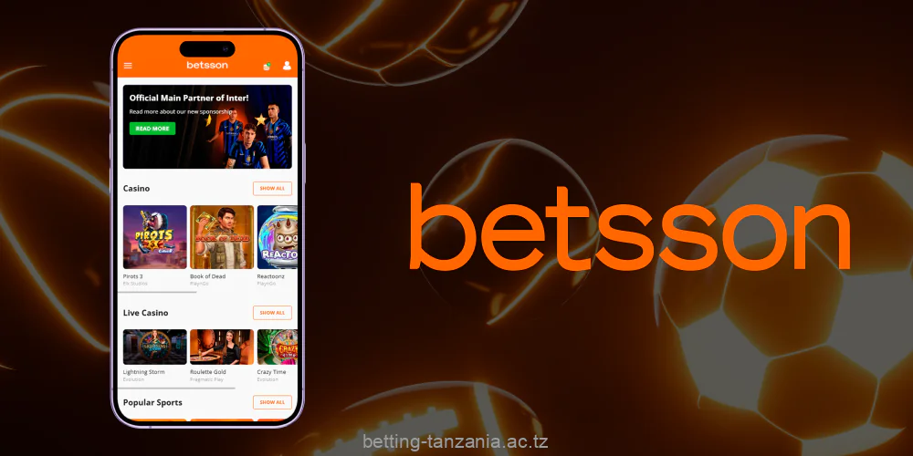 Funzionalità dell'app Betsson