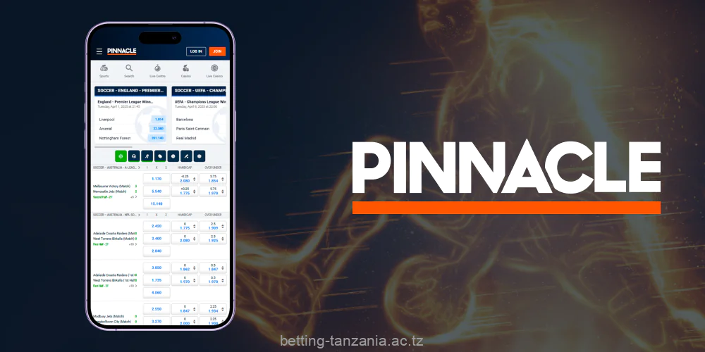 Pinnacle mobile app registration instructions for Tanzanian players