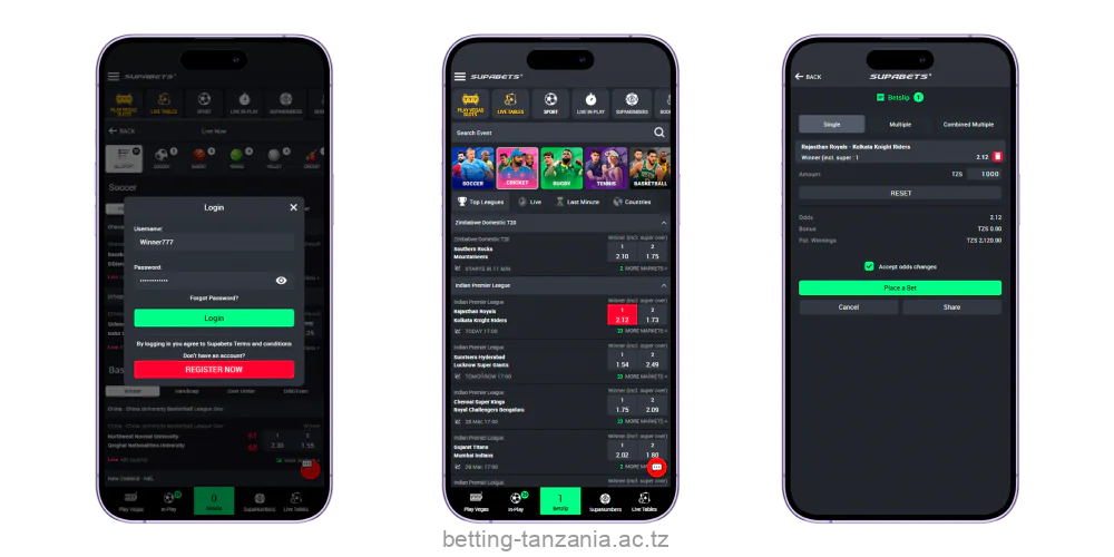 Step-by-step instructions for Tanzanian users to bet and play on the Supabets mobile app