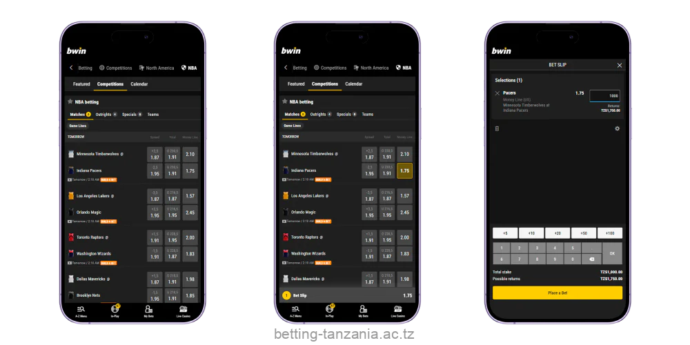 Steps for players from Tazania to bet on the Bwin app