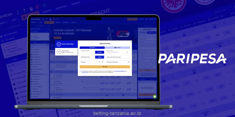 Step-by-step instructions on how to register on the PariPesa website in Tanzania