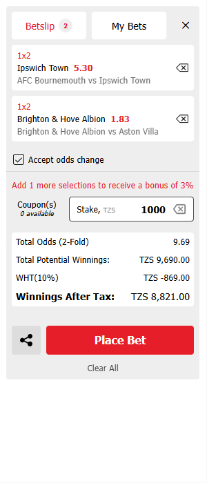 M-Bet App Tanzania allows you to bet on sporting events quickly and easily