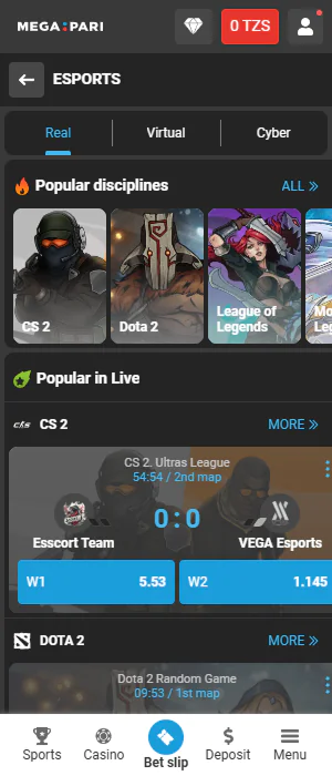 Tanzanian bettors can bet on esports on the Megapari app