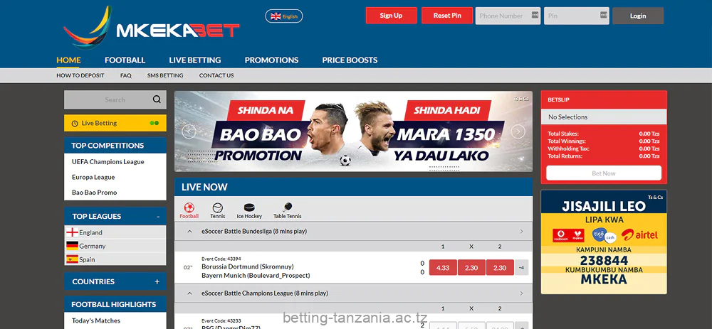Mkekabet Tanzania offers various bonuses and special promotions to reward its players