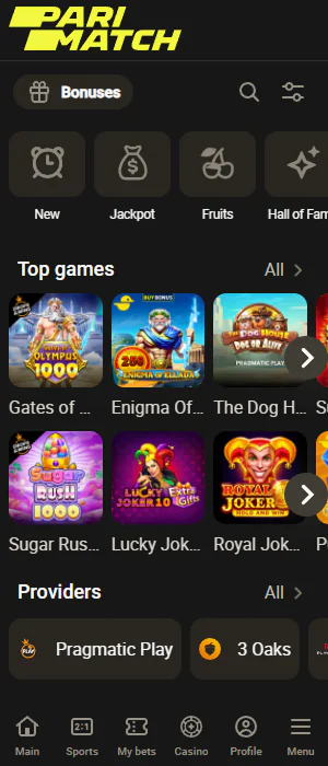 The best games and providers are available to players from Tanzania on the Parimatch app