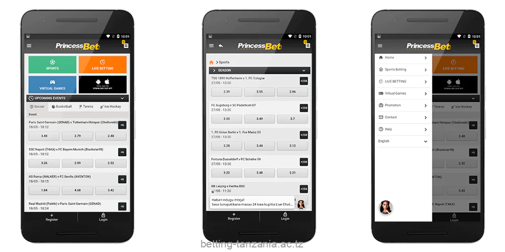 The Princess Bet App gives Tanzanian bettors access to a wide range of sports betting options