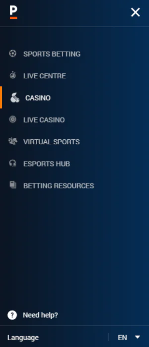 Main menu interface in the Pinnacle Tanzania application