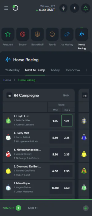 Horse racing betting available on the Sportsbet Tanzania app
