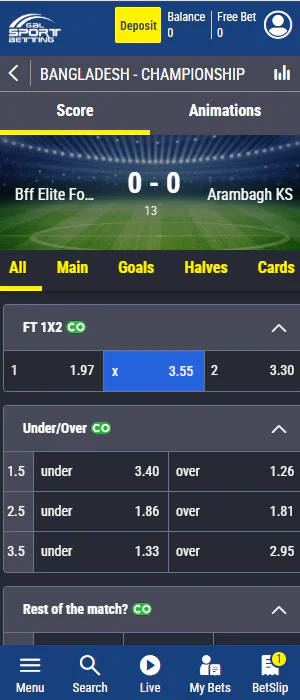 The Gal Sport Betting app has a user-friendly interface for sports betting