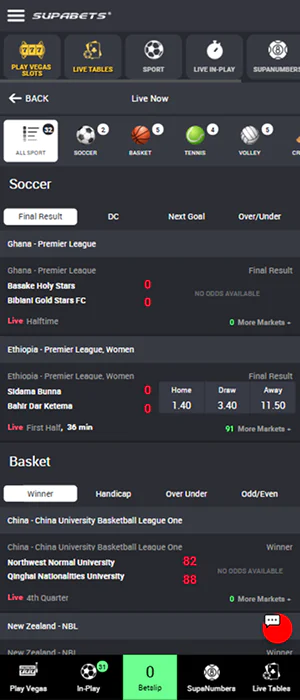 Players from Tanzania can bet on sports live on the Supabets app