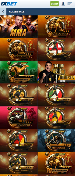 Users from Tanzania can play real money virtual sports through the 1xBet app