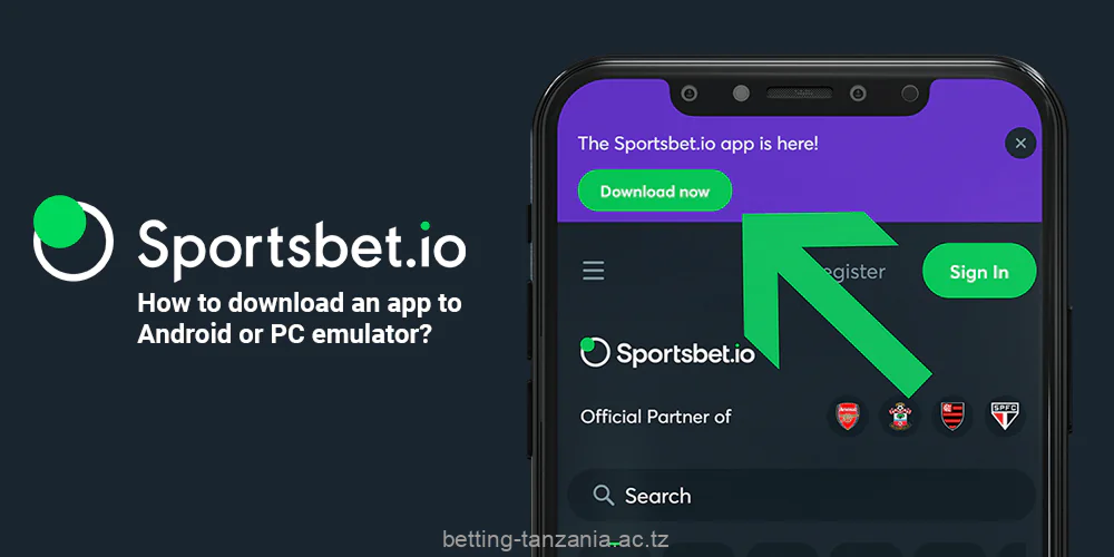 Instructions on how to download the Sportsbet.io app for players from Tanzania