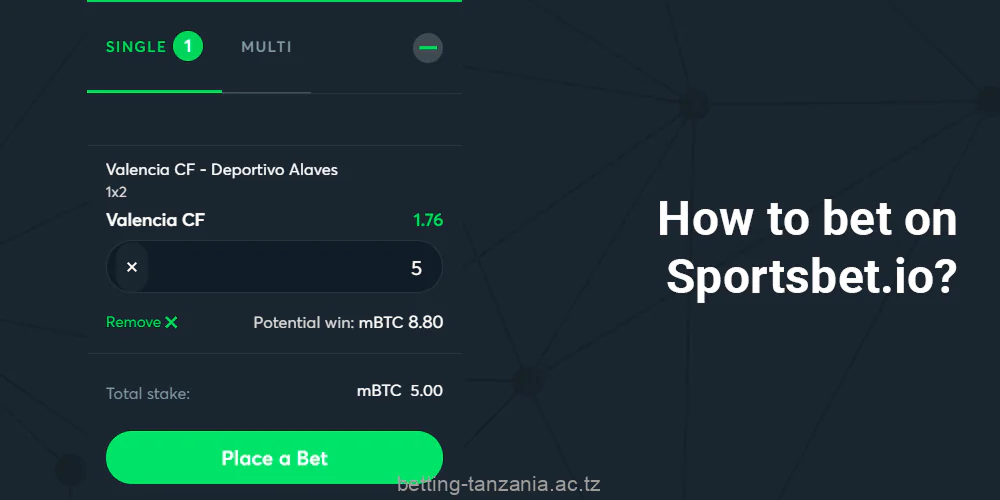 Before betting on Sportsbet.io, players from Tanzania are required to create an account and make a deposit