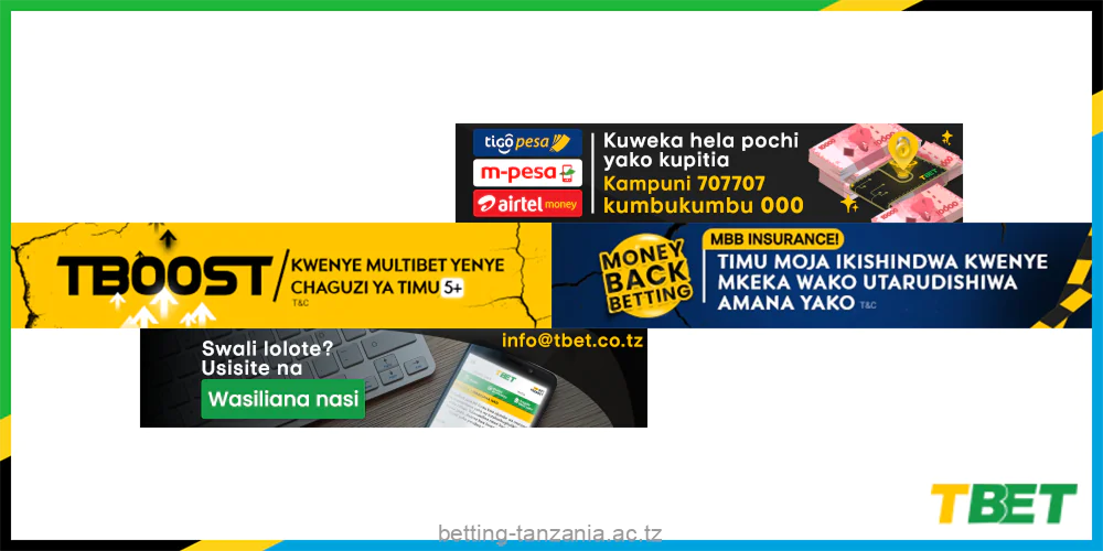 TBet provides players from Tanzania with different types of bonuses to top up their bankroll