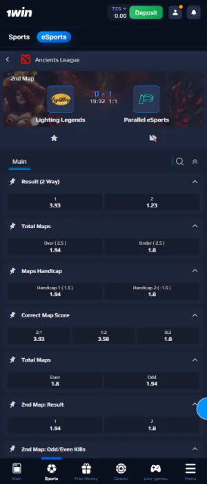 Players from Tanzania can bet on esports on the 1win app