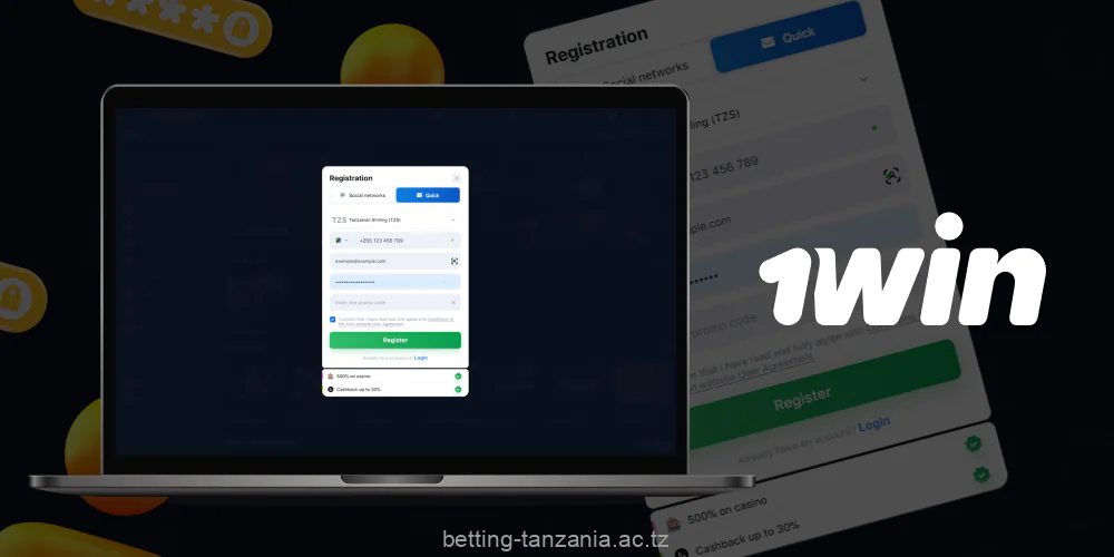 Registration with 1win in Tanzania is possible on the official website or via the app