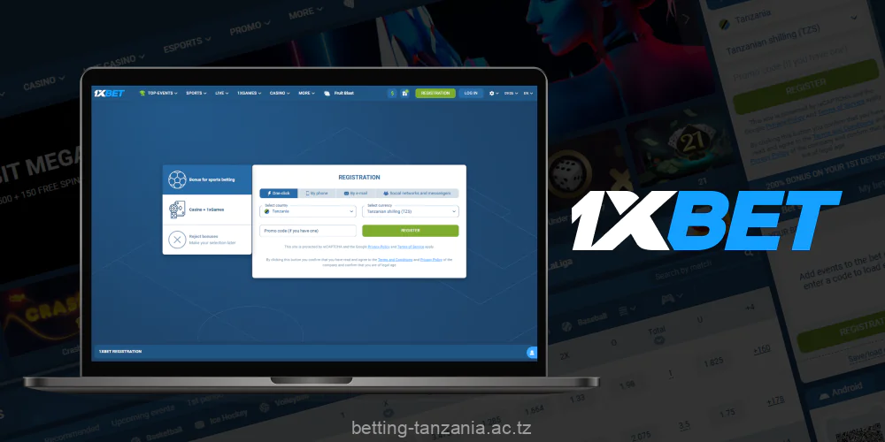 Players from Tanzania can join 1xBet in a variety of ways - quickly and easily