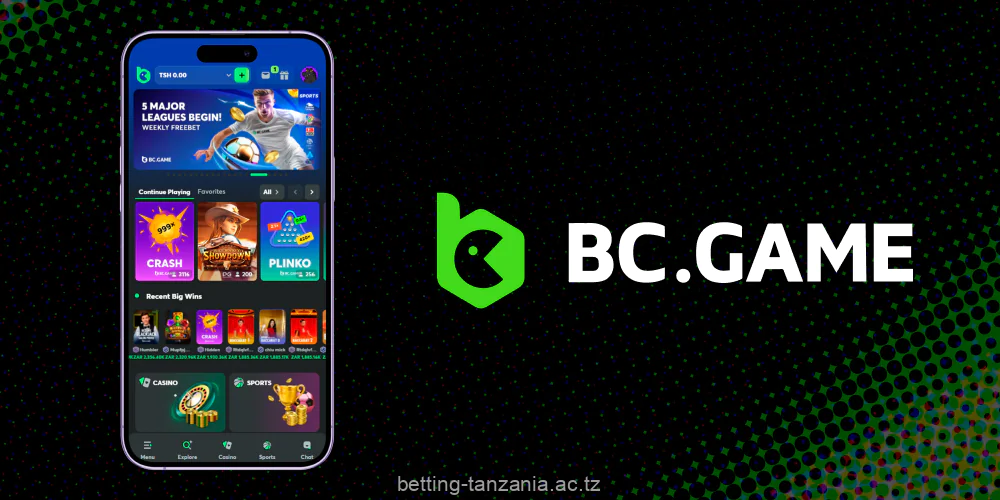 BC Game offers Tanzanian players a mobile app that is fast, smooth and secure