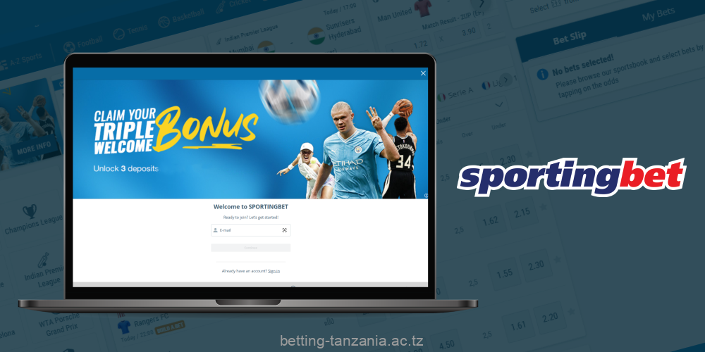 A quick Sportingbet signup lets users in Tanzania take advantage of everything the platform offers