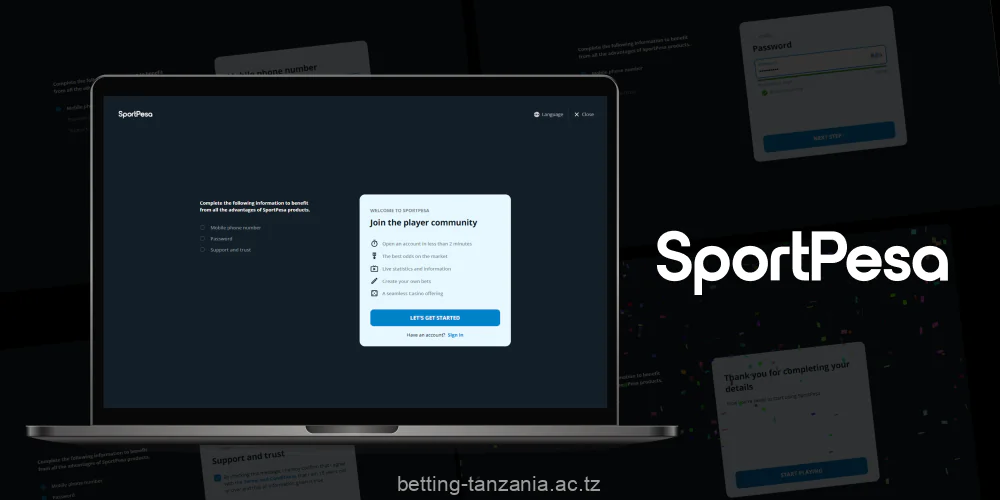 Registration in SportPesa is a simple procedure, accessible via the website or the free mobile application