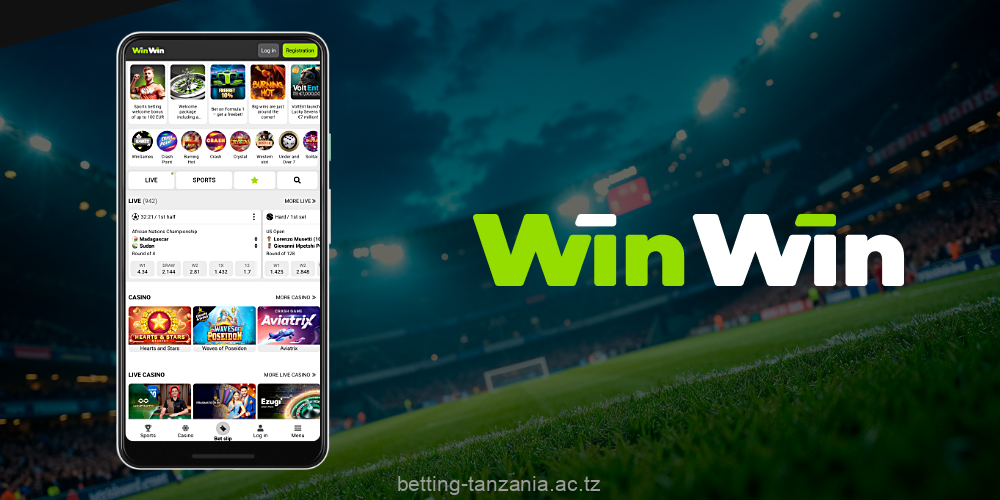 The WinWin mobile app for Android and iOS allows users in Tanzania to place bets and play on the go