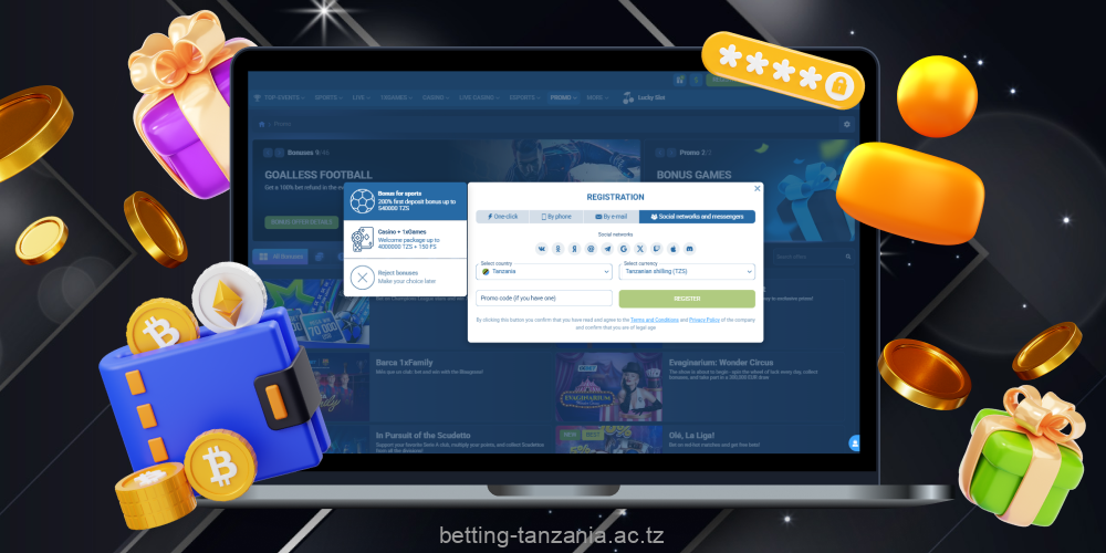 To claim a welcome bonus on Tanzanian betting sites, follow a few simple steps
