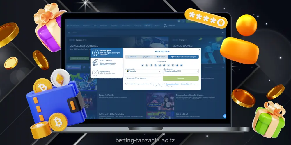 To claim a welcome bonus on Tanzanian betting sites, follow a few simple steps