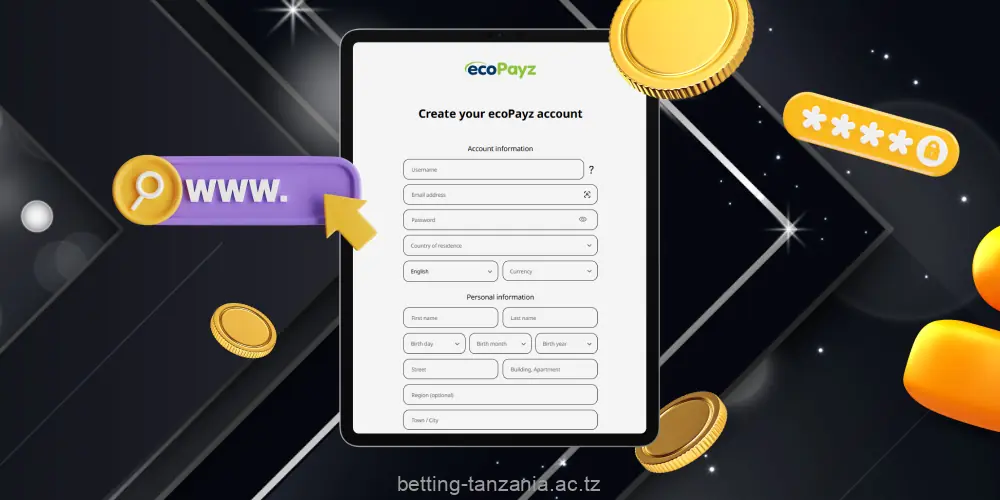 Follow the simple instructions to set up your account and link it with bookmakers using EcoPayz in Tanzania
