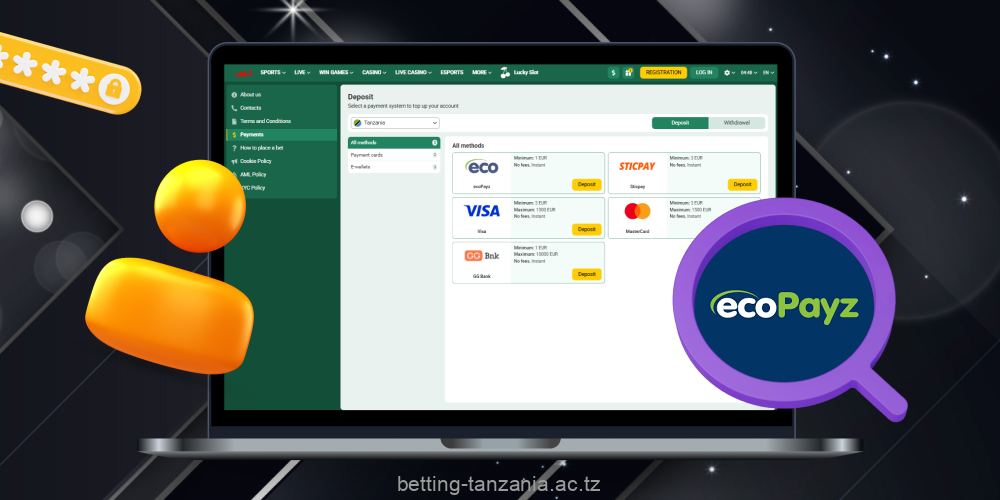 Kutumia EcoPayz kwenye tovuti ya kubashiri nchini Tanzania ni rahisi na ni kwa urahisi mkubwa