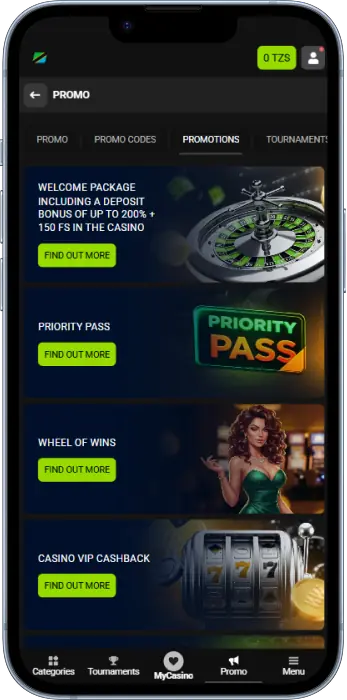 Users in Tanzania can enjoy a variety of bonuses and promotions on the WinWin app