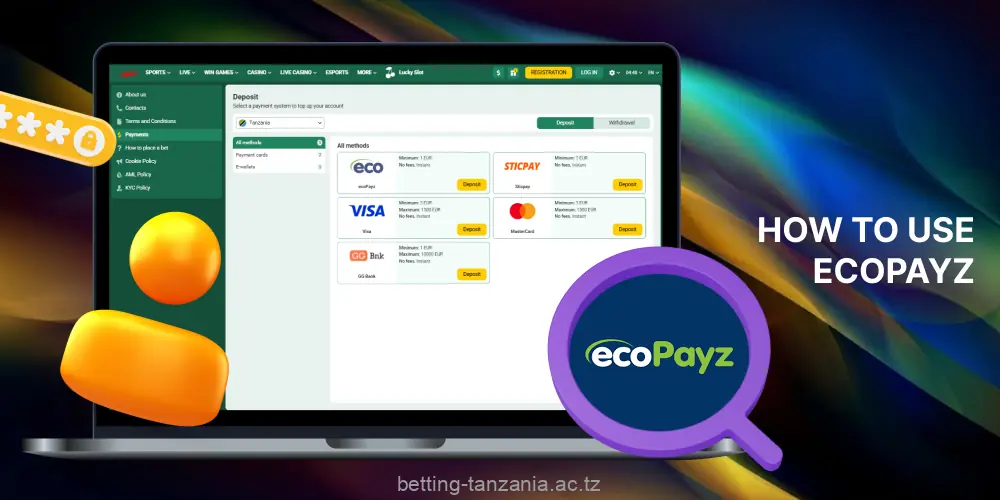 Using EcoPayz on a betting site in Tanzania is easy and convenient