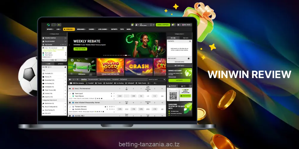 WinWin Tanzania is a licensed platform where players can place bets on sports and play at online casinos