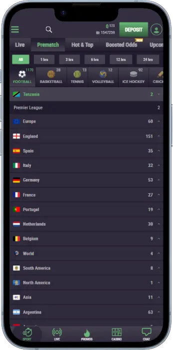 Players from Tanzania can bet on football via Pmbet app
